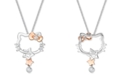 Chow Tai Fook Diamond Hello Kitty 18" Pendant Necklace (1/10 ct t.w.) in 18k White Gold & Rose Gold